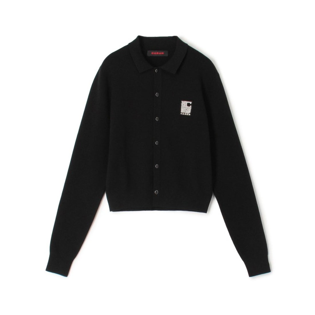 キャバン CABaN CABaN コットンカシミヤ パールロゴポロカーディガン