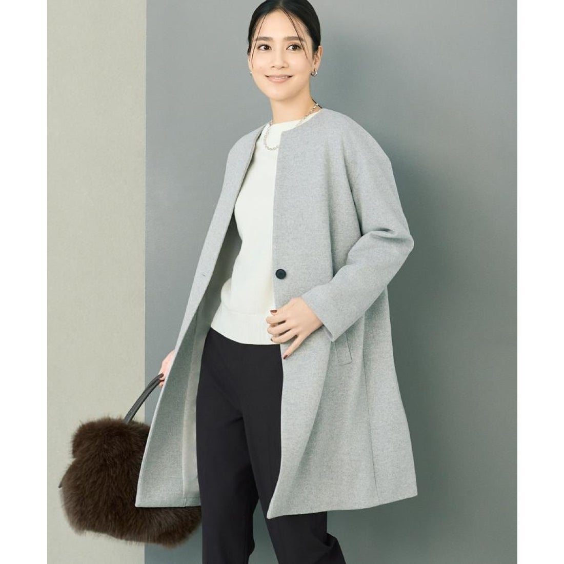 アンタイトル UNTITLED 【日本製／通勤／フォーマル】カシミヤ混ノー