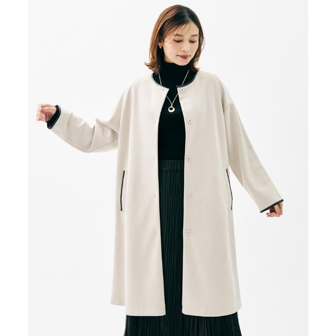 アンタイトル UNTITLED スエード調コート （グレージュ(050