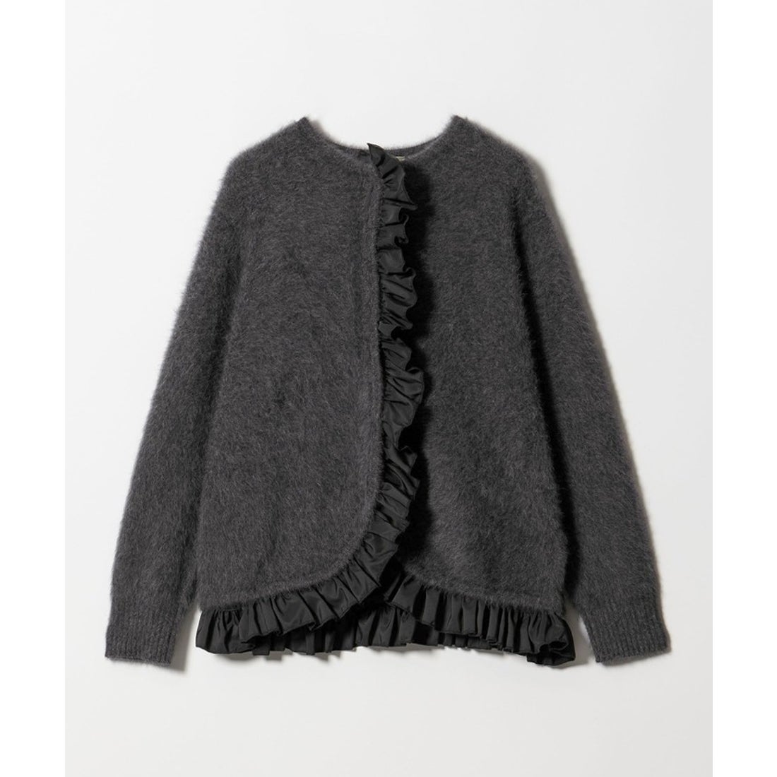 UNITED ARROWS フォックスカシミヤ フリルコンビ カーディガン （DK