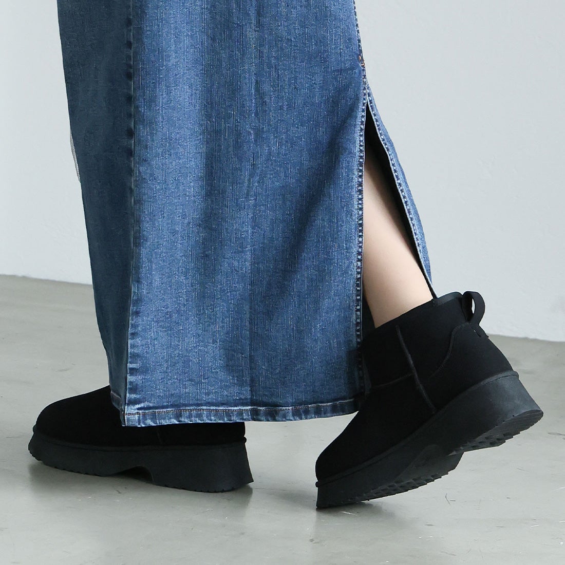 ヴィヴィアン VIVIAN もふぽか厚底5cmチャンキーヒールムートンブーツ