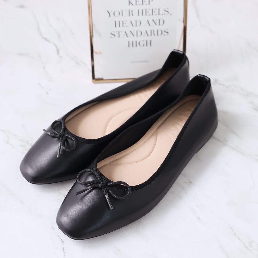 ヴィヴィアン VIVIAN スクエアトゥソフトタッチフラットバレエシューズ