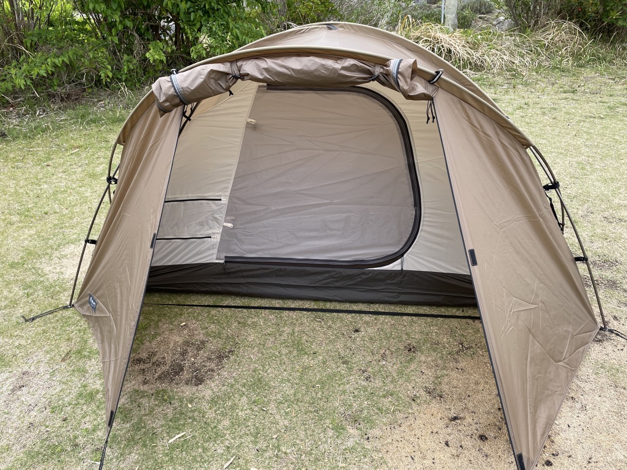 スノーピークの軽量ソロテント「ミニッツドーム」を初張り