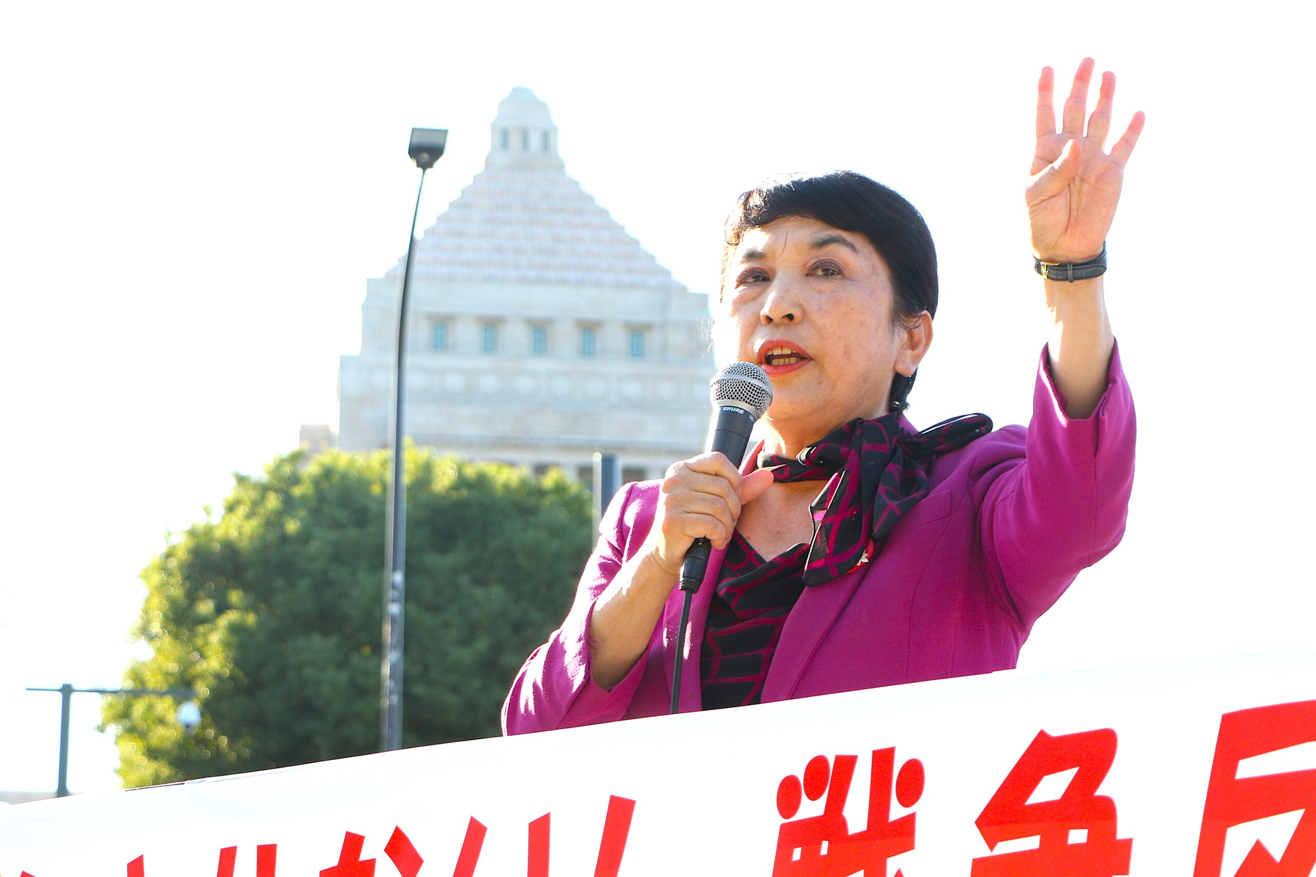 憲法を守り活かしていく政治を ～ 11・3国会大行動で社民党の福島党首