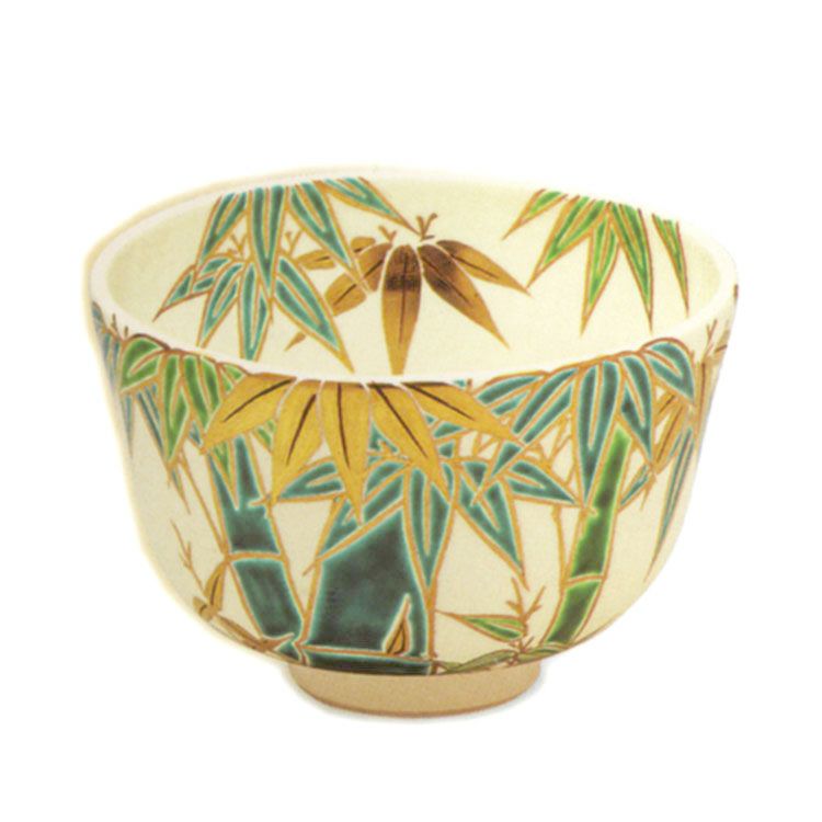 茶道具 抹茶茶碗（まっちゃちゃわん） 色絵 竹 茶碗 田中 方円 作