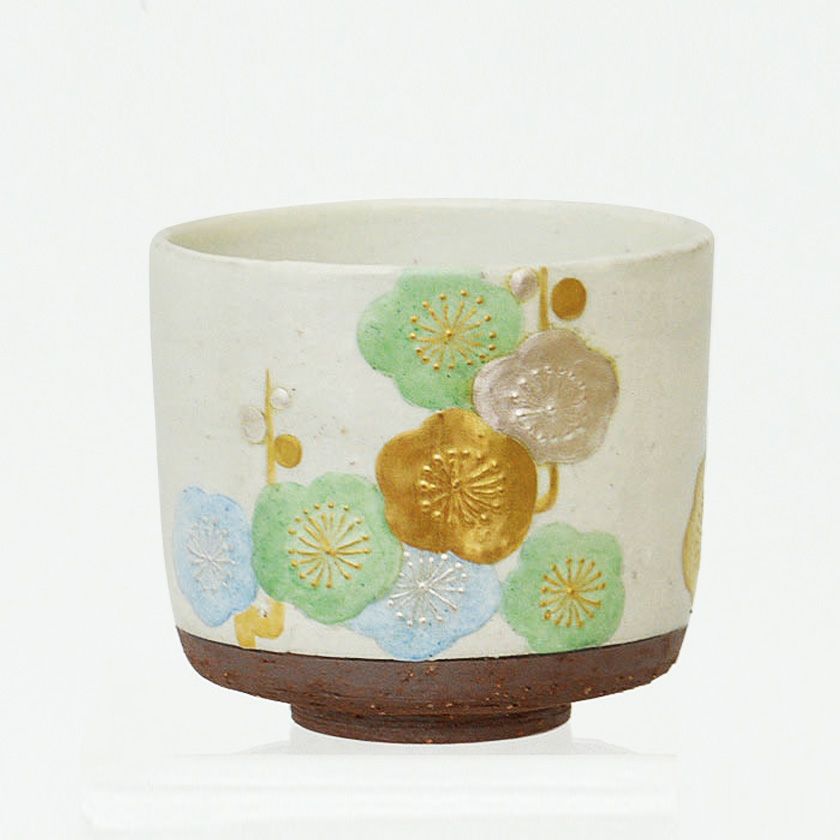 茶道具 抹茶茶碗（まっちゃちゃわん） 茶碗 粉引 彩色 梅 通次 智子