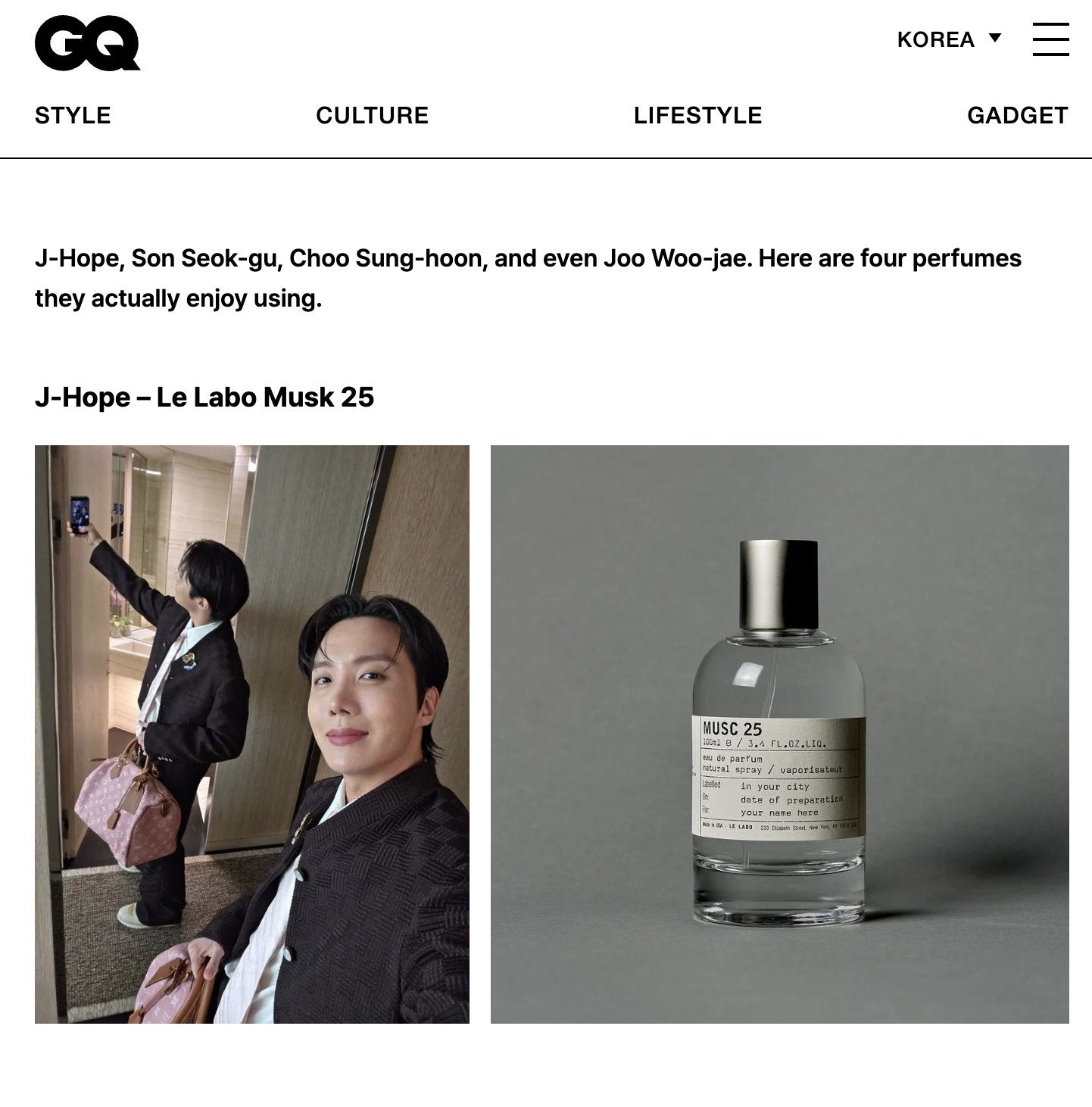 Le Labo Musk 25 Eau de Parfum - J-hope's favorite fragrance