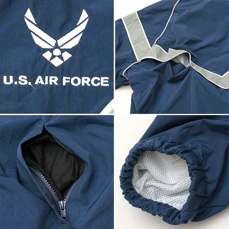 米軍 AIR FORCE PTU トレーニングジャケット ナイロン ネイビー USED