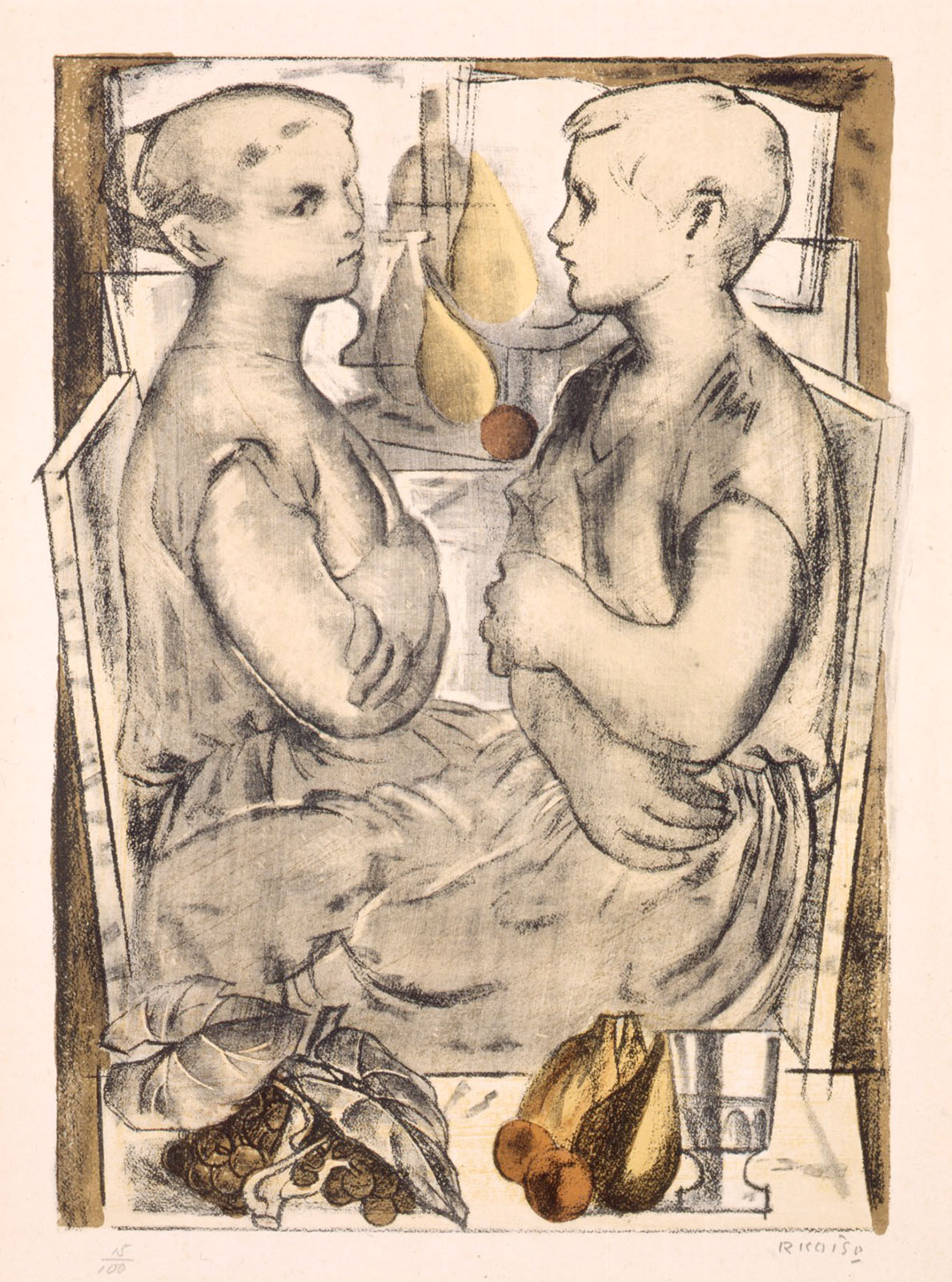 C-IC0014-S30｜小磯 良平｜二人の女｜本間美術館所蔵作品データベース