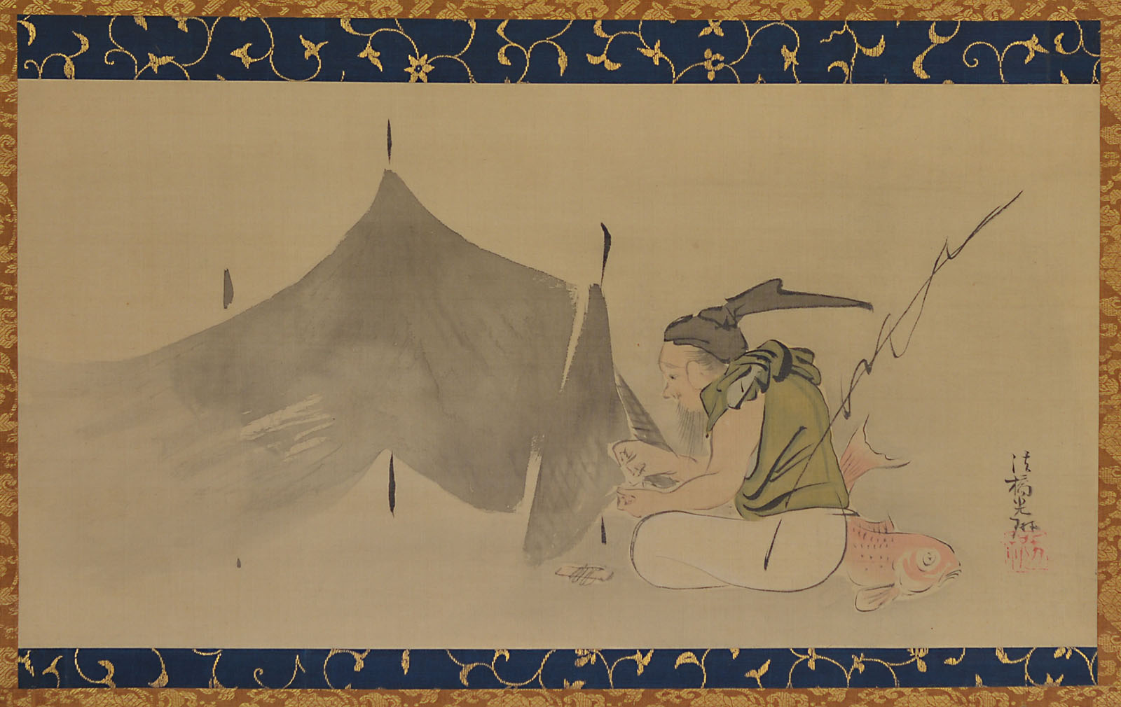 B-IK1471-H27｜尾形 光琳｜網結恵比寿図｜本間美術館所蔵作品