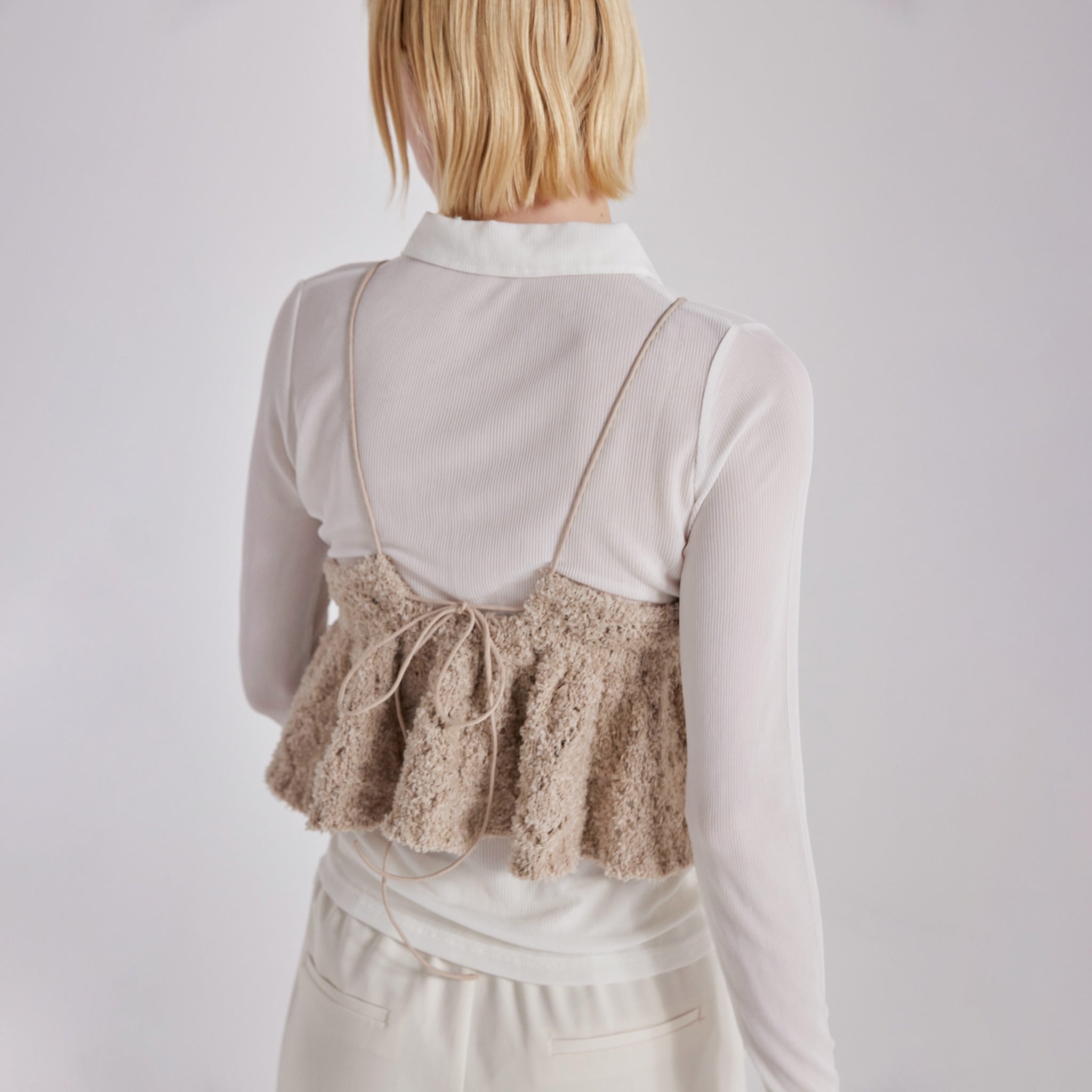 Mix Yarn Frill Knitビスチェ