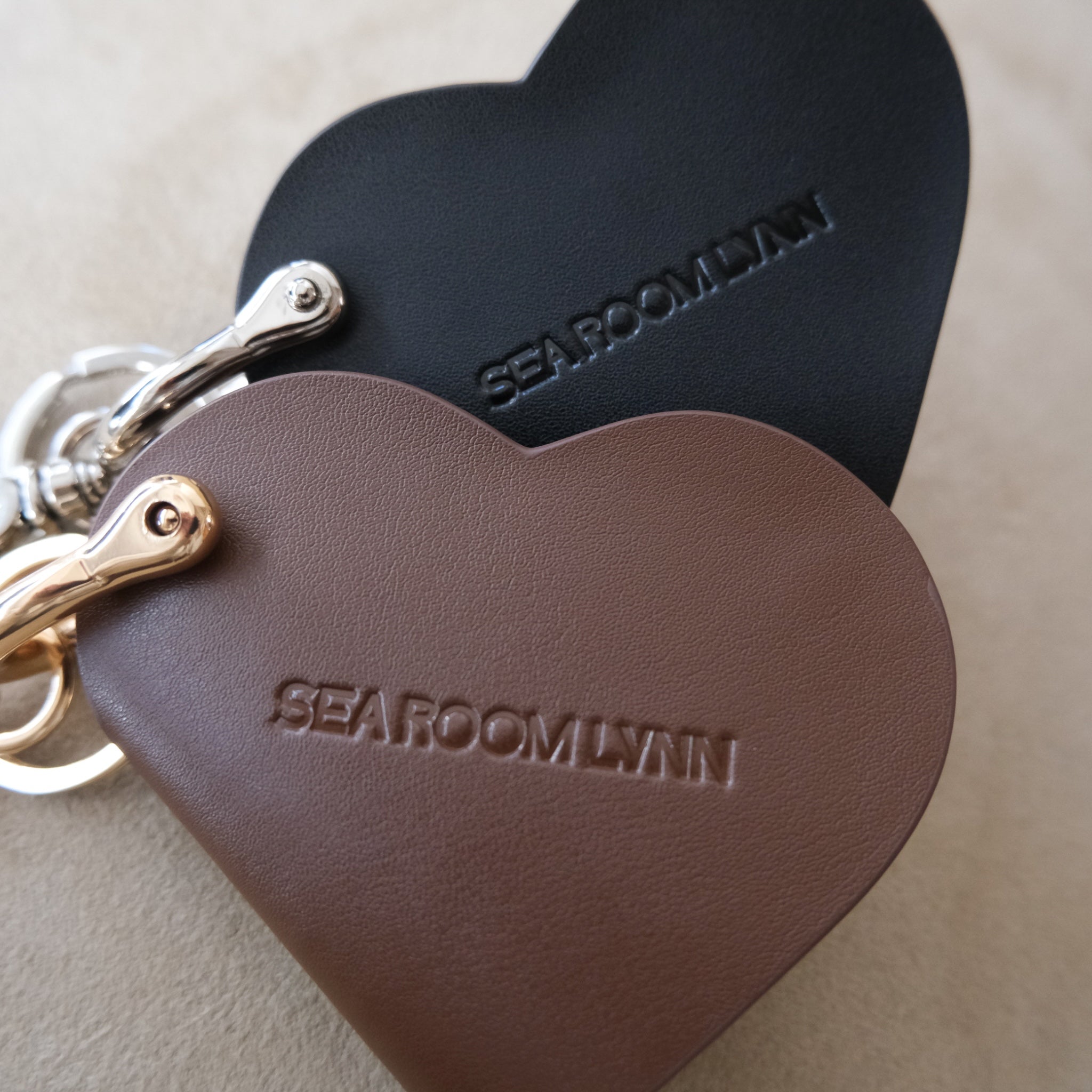 HEART LEATHER KEY RING