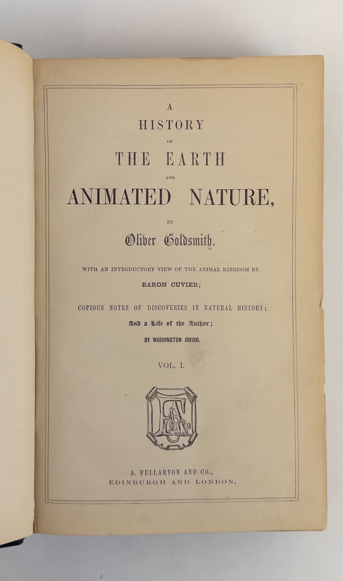 A HISTORY OF THE EARTH AND ANIMATED NATURE Two Volumes | Oliver