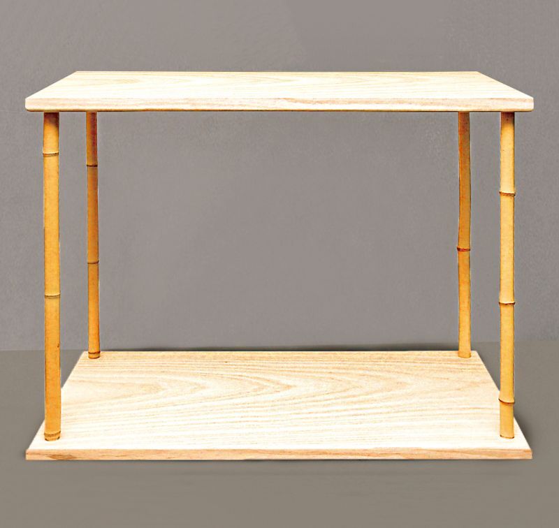 茶道具】利休好写 桐木地 竹台子 *利休好