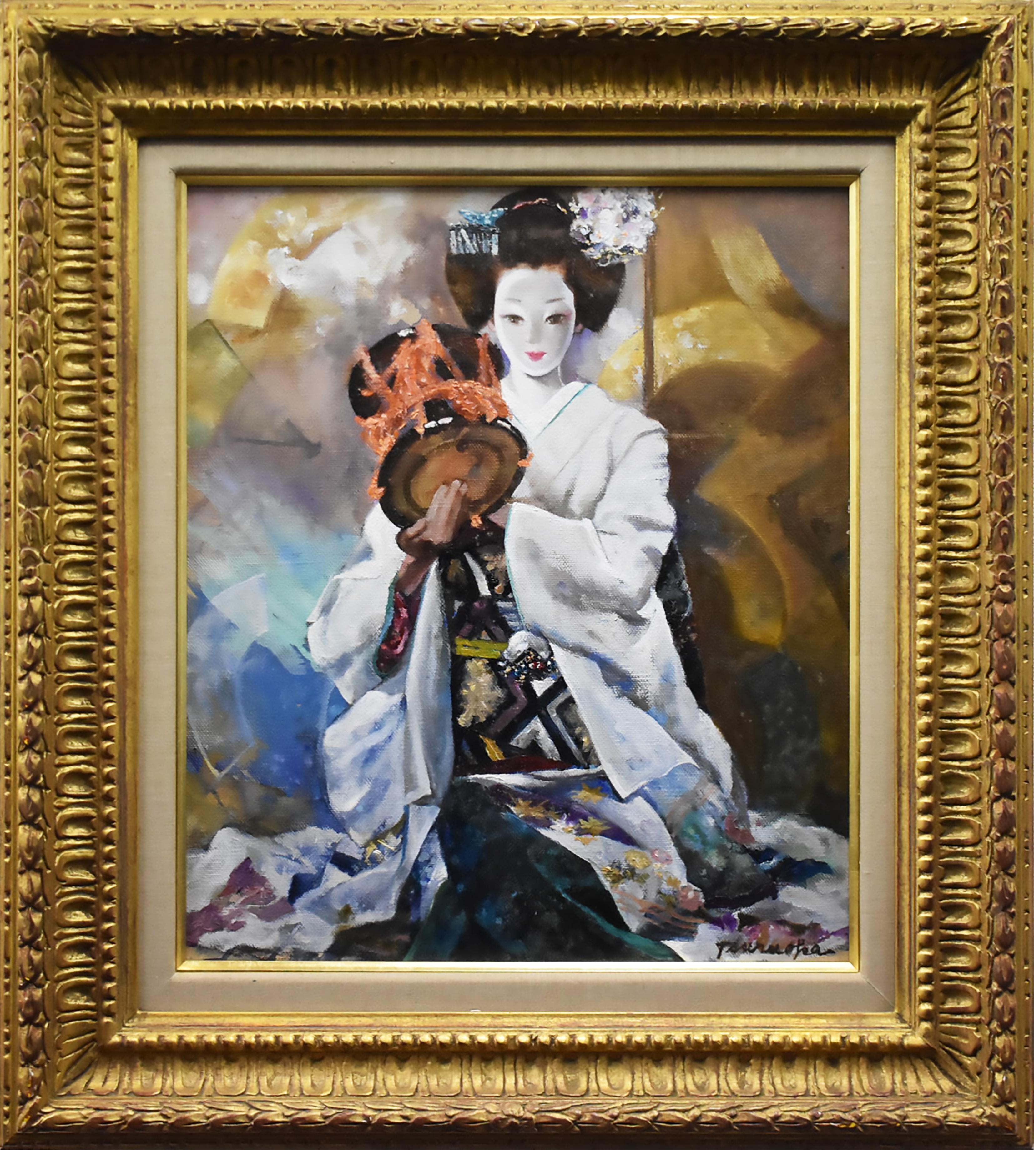 鶴岡義雄『少女』油彩 カンヴァス F6 画廊取扱作 1954年作 原画 真作保証