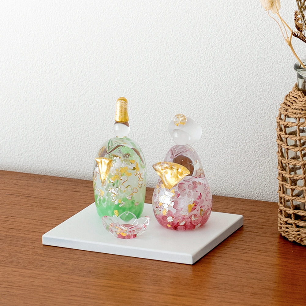 雛人形 ichi glass 桜雛 ガラスの雛人形｜出産祝い・ベビー用品通販の