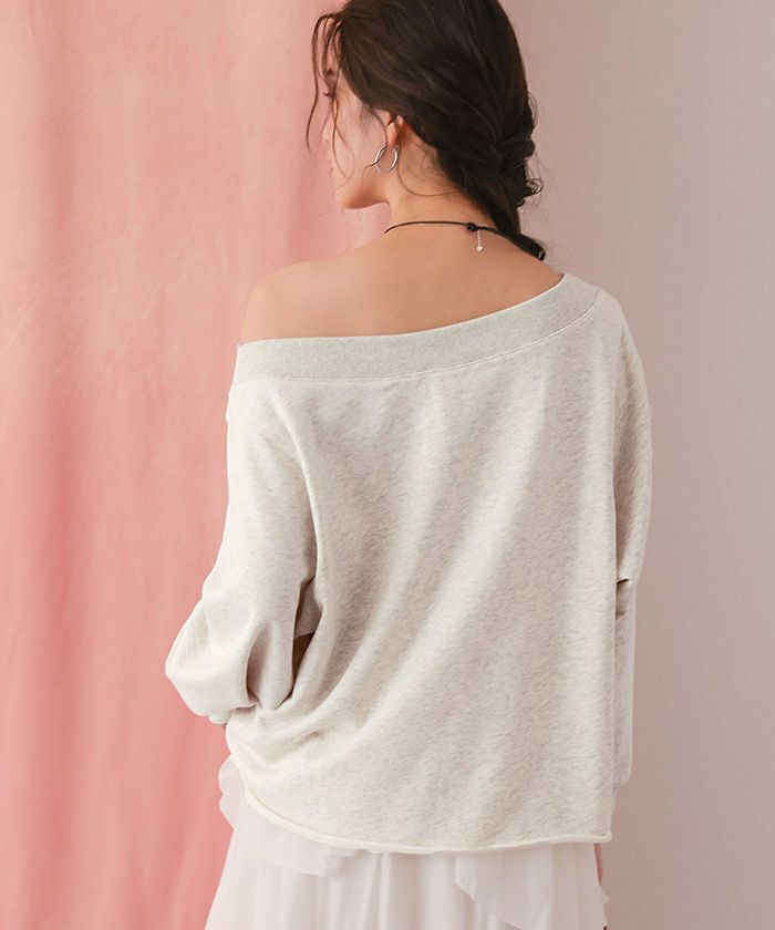 オフショルダースウェットプルオーバー | titivate