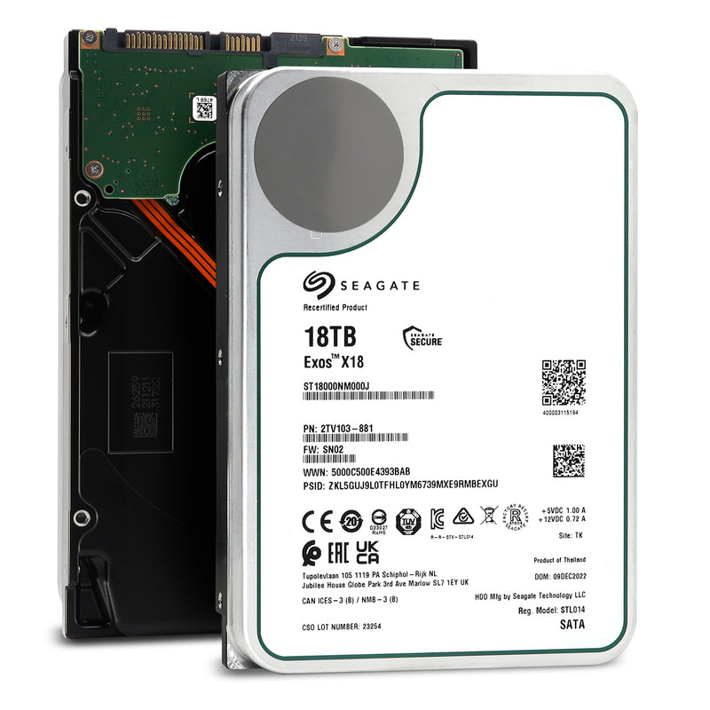 Seagate Exos X18 ST18000NM000J 18TB SATA 3.5 HDD — ServerPartDeals.com
