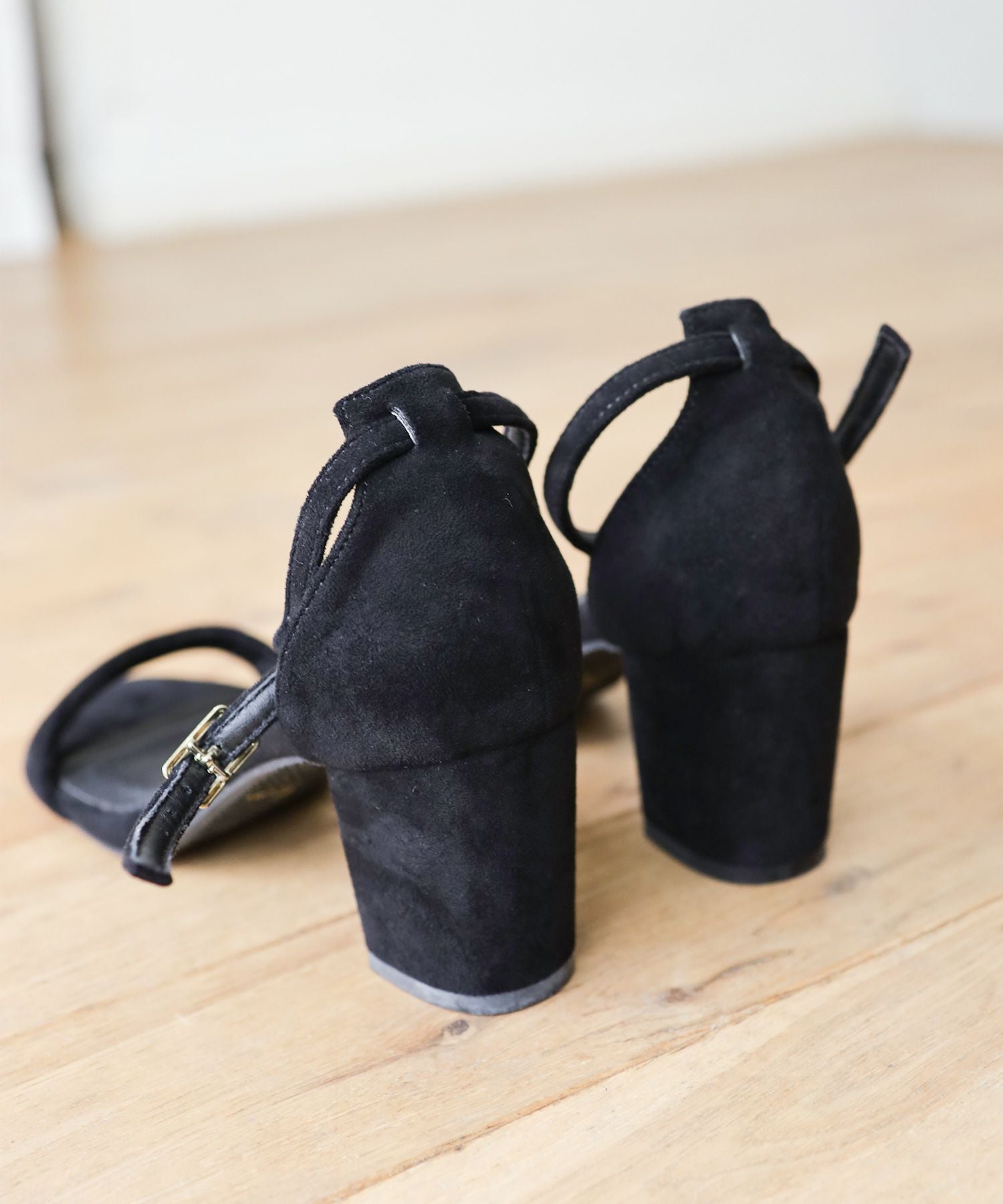 6.5cmチャンキーヒールのワンストラップサンダル/ふわふわクッション