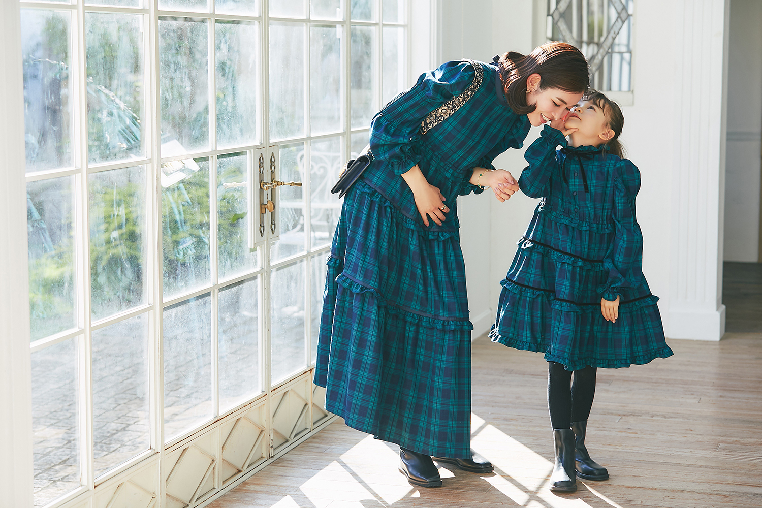 MOM & KIDS MATCHING CHECKED DRESS｜seventen