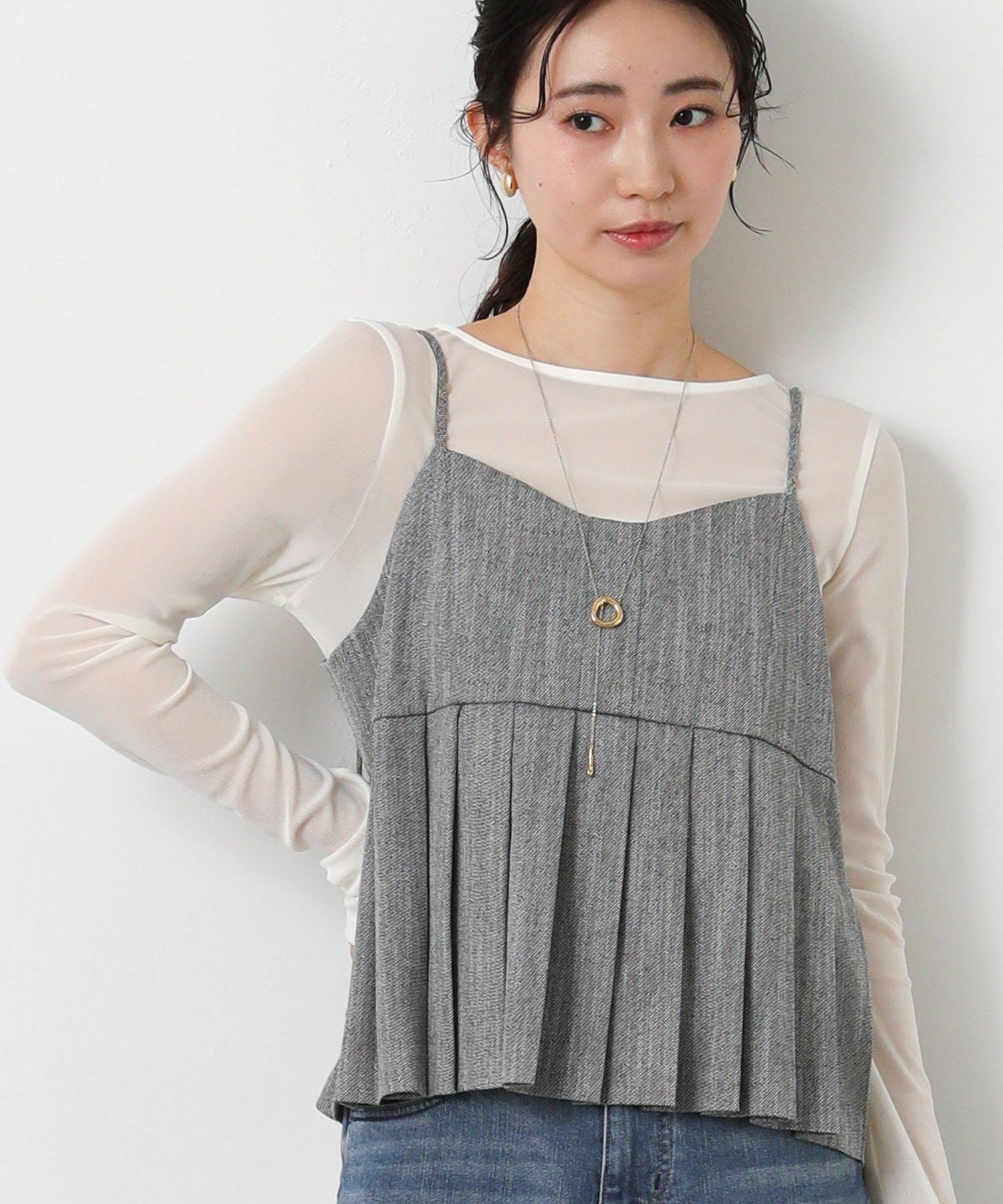 Gready BrilliantLUスラブプリーツキャミソール | SEKIMIKI Online