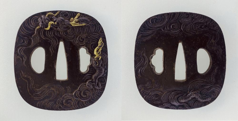 鐔 無銘 伝薩摩 雲龍図 / Tsuba Mumei Den Satsuma - 勝武堂 【創業