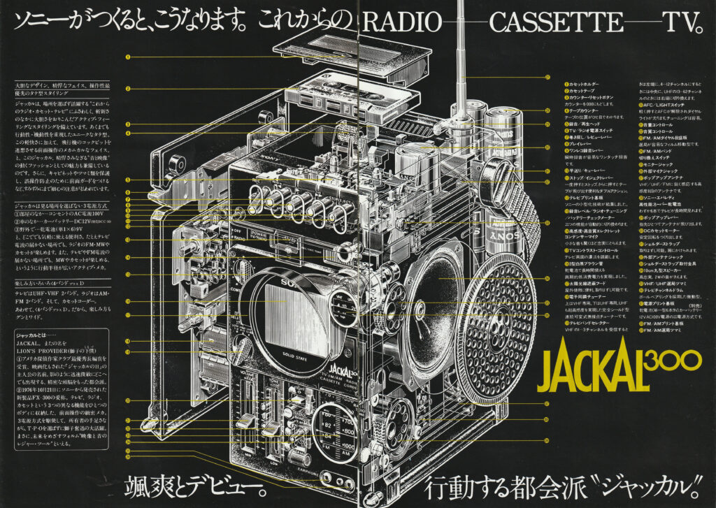 ソニー FX-300 – ユニークな直方体フォルムのテレビ一体型ラジカセ