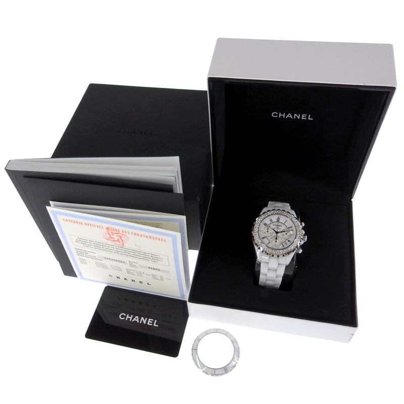CHANEL] Chanel J12 watch After diamond bezel H1007 White Ceramic x