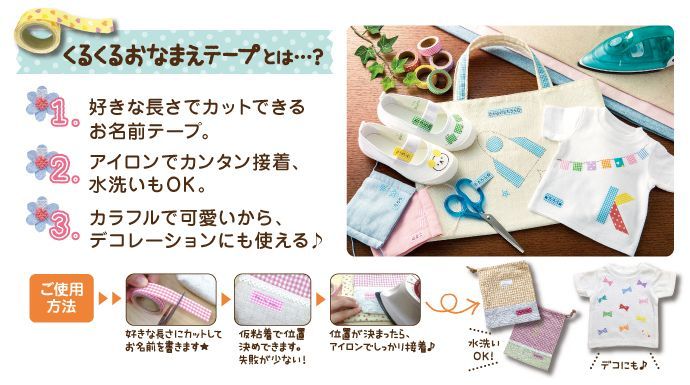 くるくるおなまえテープ 付属・副資材