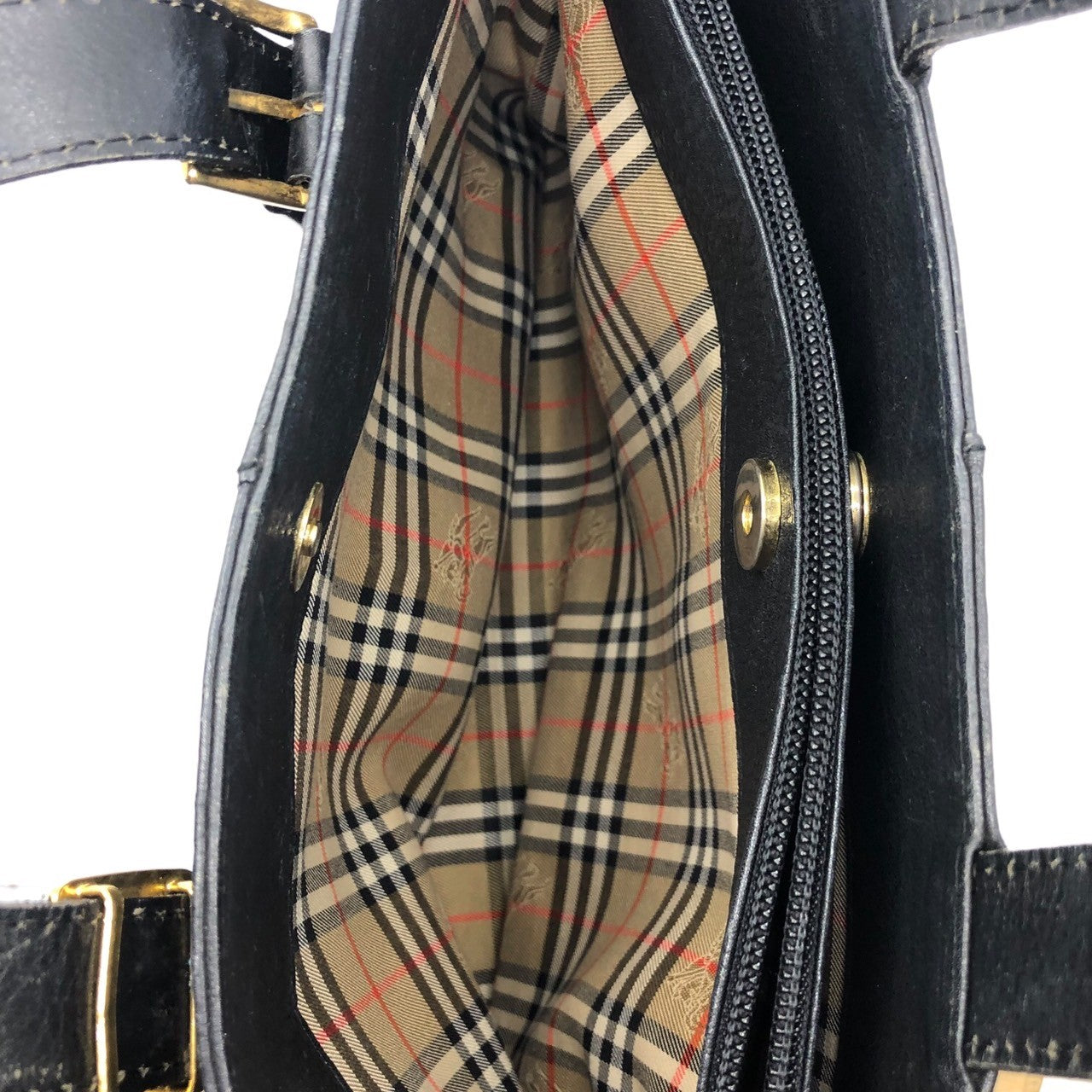 BURBERRY(バーバリー) ライニング ノヴァチェック レザー トート