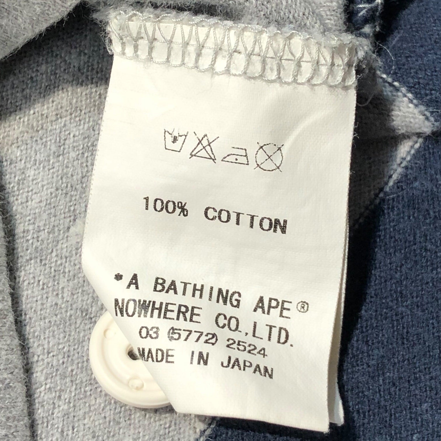 A BATHING APE(アベイシングエイプ) 00's One point logo border rugby