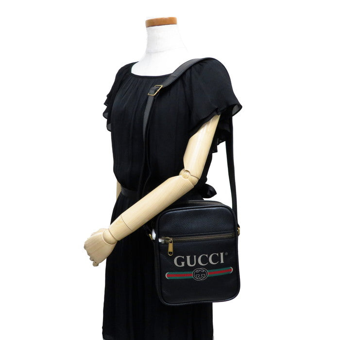 GUCCI/グッチ】 523591 斜めがけ ショルダーバッグ レザー ブラック