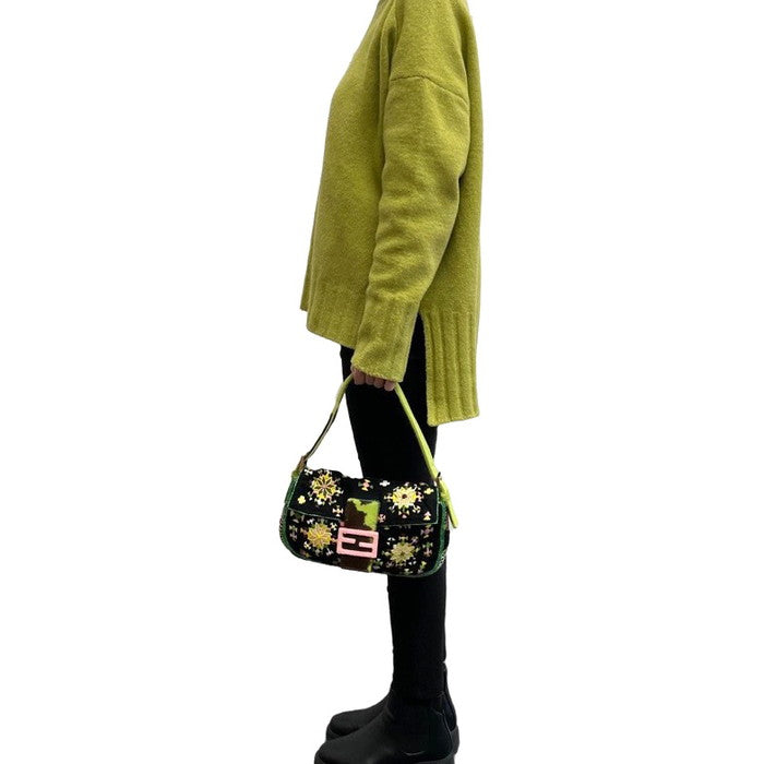 FENDI/フェンディ】 マンマバケット 刺繍ビーズ ハンドバッグ ハラコ