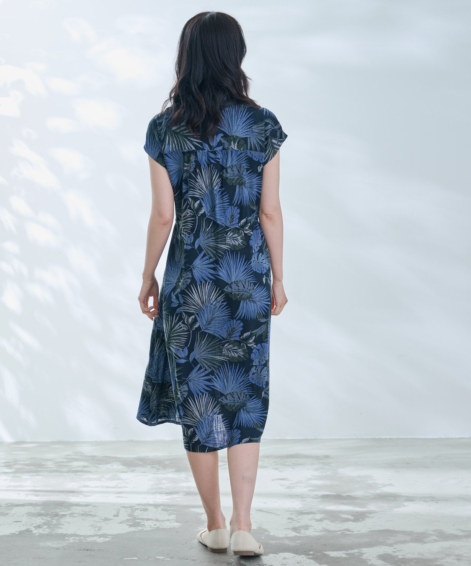 リゾート柄 シャツワンピース（シャツワンピース/レディース