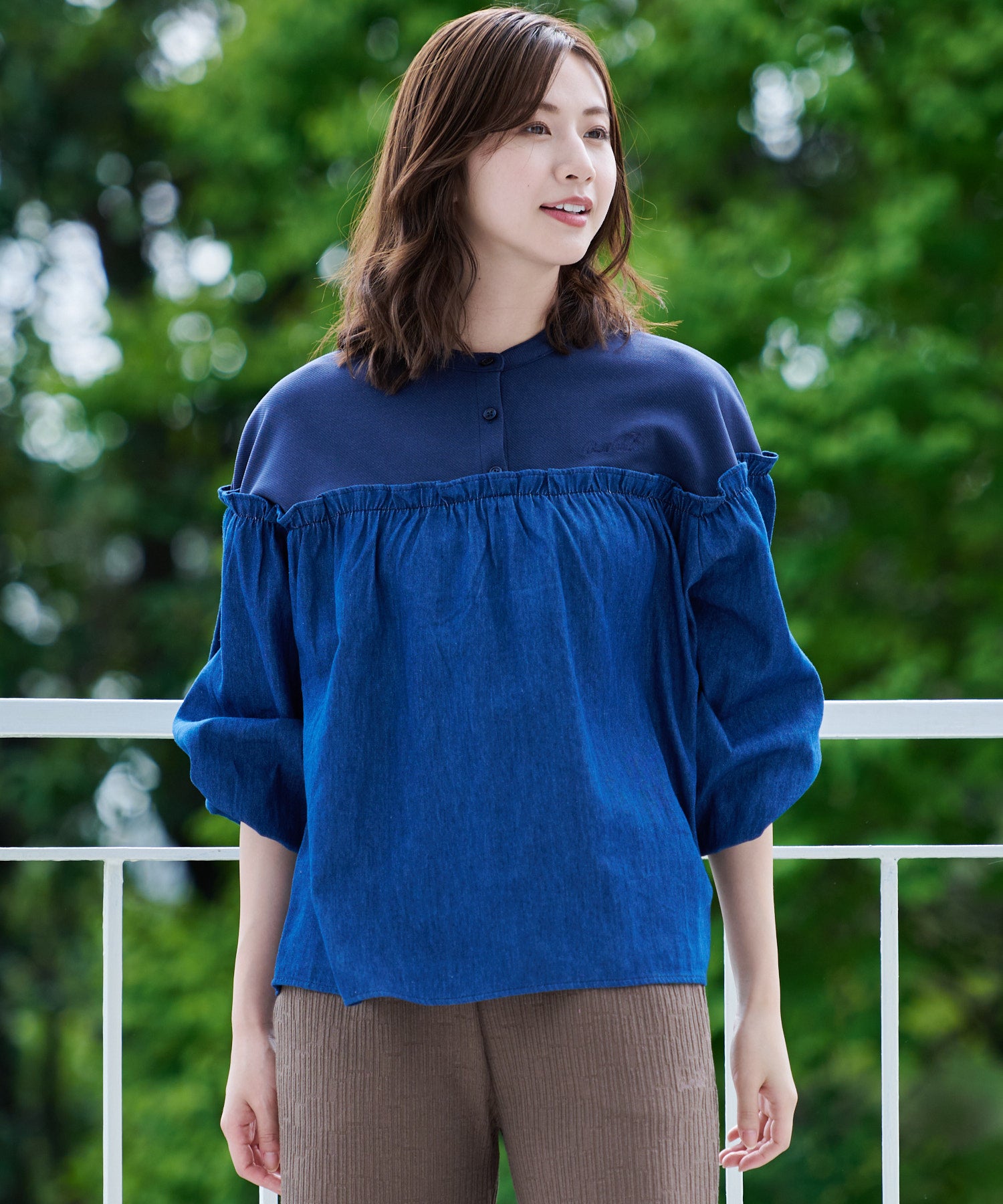 フリルヨークドッキングプルオーバー（シャツ/ブラウス/レディース