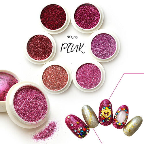 THEラメ 同系色で6色ずつ ラメ6色セット 輝きを引き出す細かさ