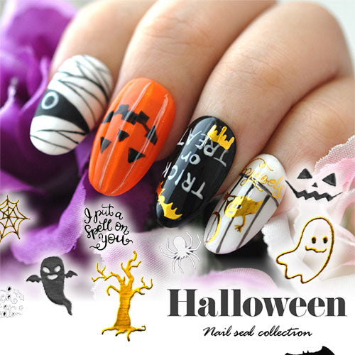 ハロウィン ネイルシール 極薄 かぼちゃ ゴースト 仮装 ネイルアート