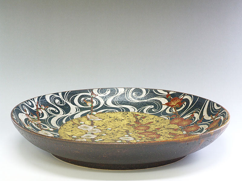 九谷焼【谷敷正人作】月に紅白梅 飾皿 – 漆陶舗あらき 輪島塗 九谷焼