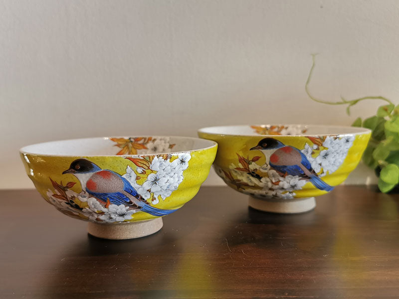 九谷焼 組飯碗 山桜に鳥 – 漆陶舗あらき 輪島塗 九谷焼 山中塗 公式