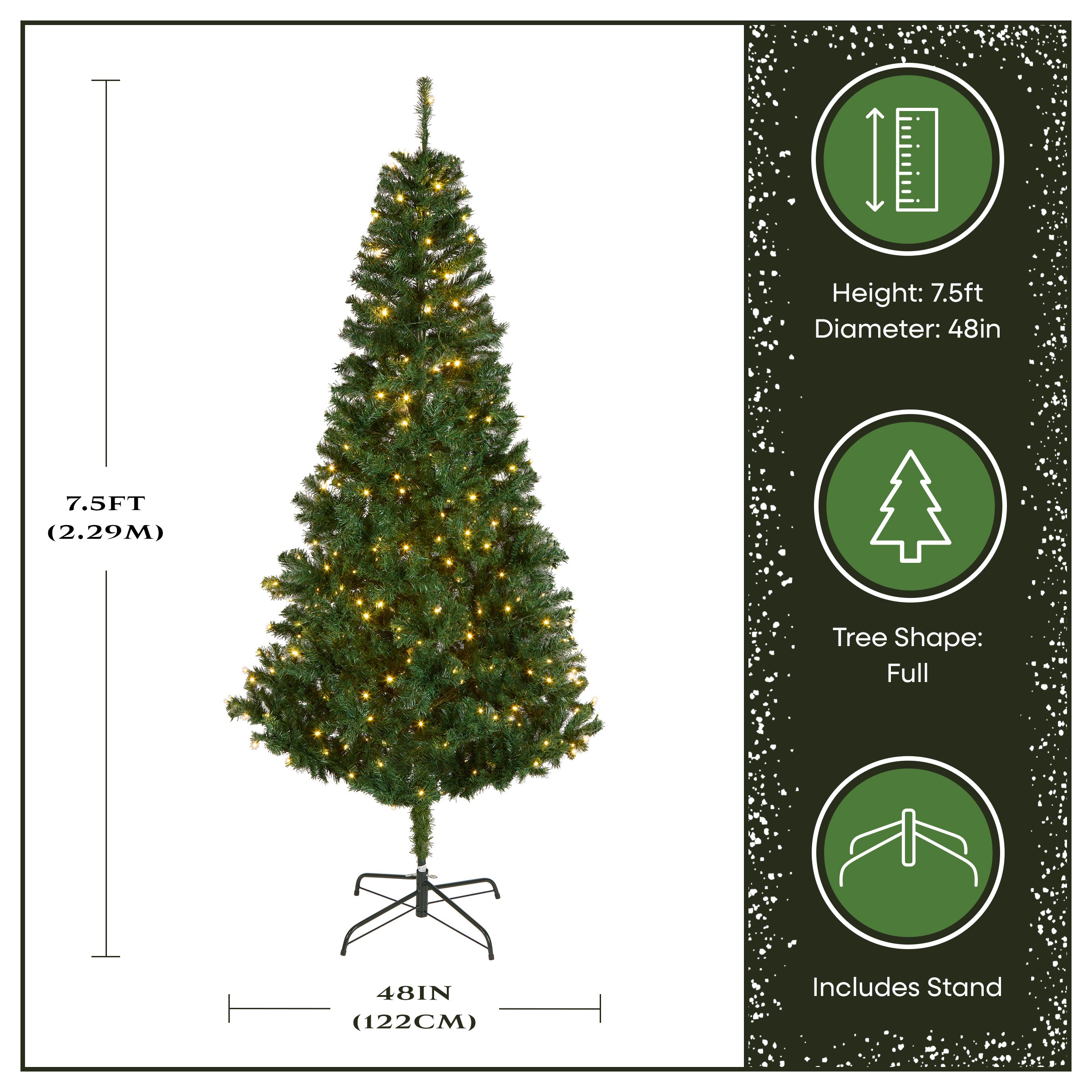 7.5 ft. Pre-Lit Linden Spruce Tree with Warm White LED Lights
