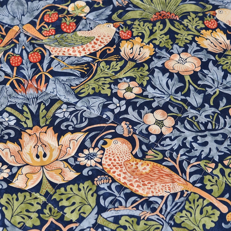 モリス ギャラリー ベッドスプレッド(（シングル）185×275cm ネイビー