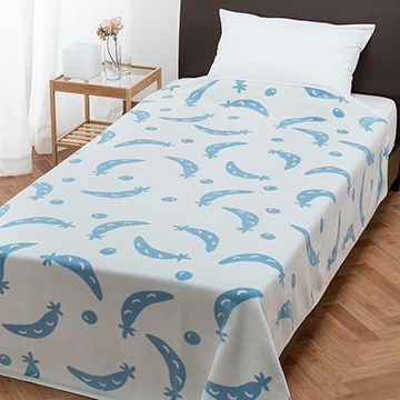 アツコマタノ 綿毛布（毛羽部分） （シングル）140×200cm グリーン