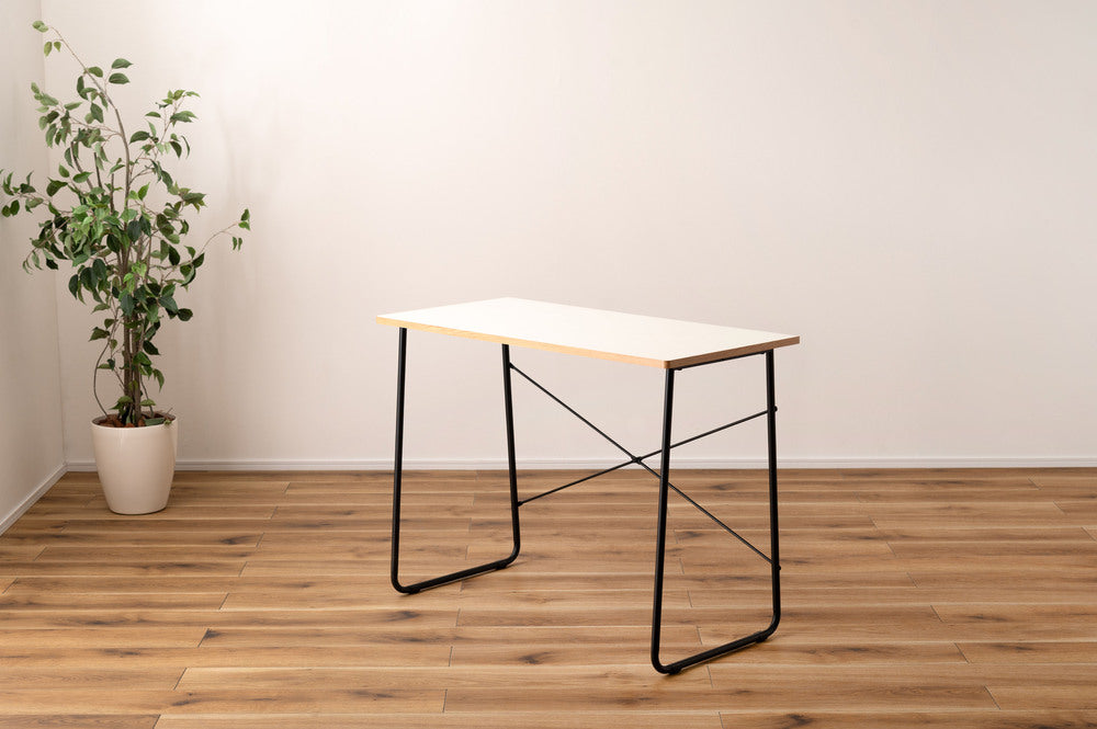 ワークデスク 木目のエッジ 奥行48cm 高さ75cm コンパクト設計 壁付け