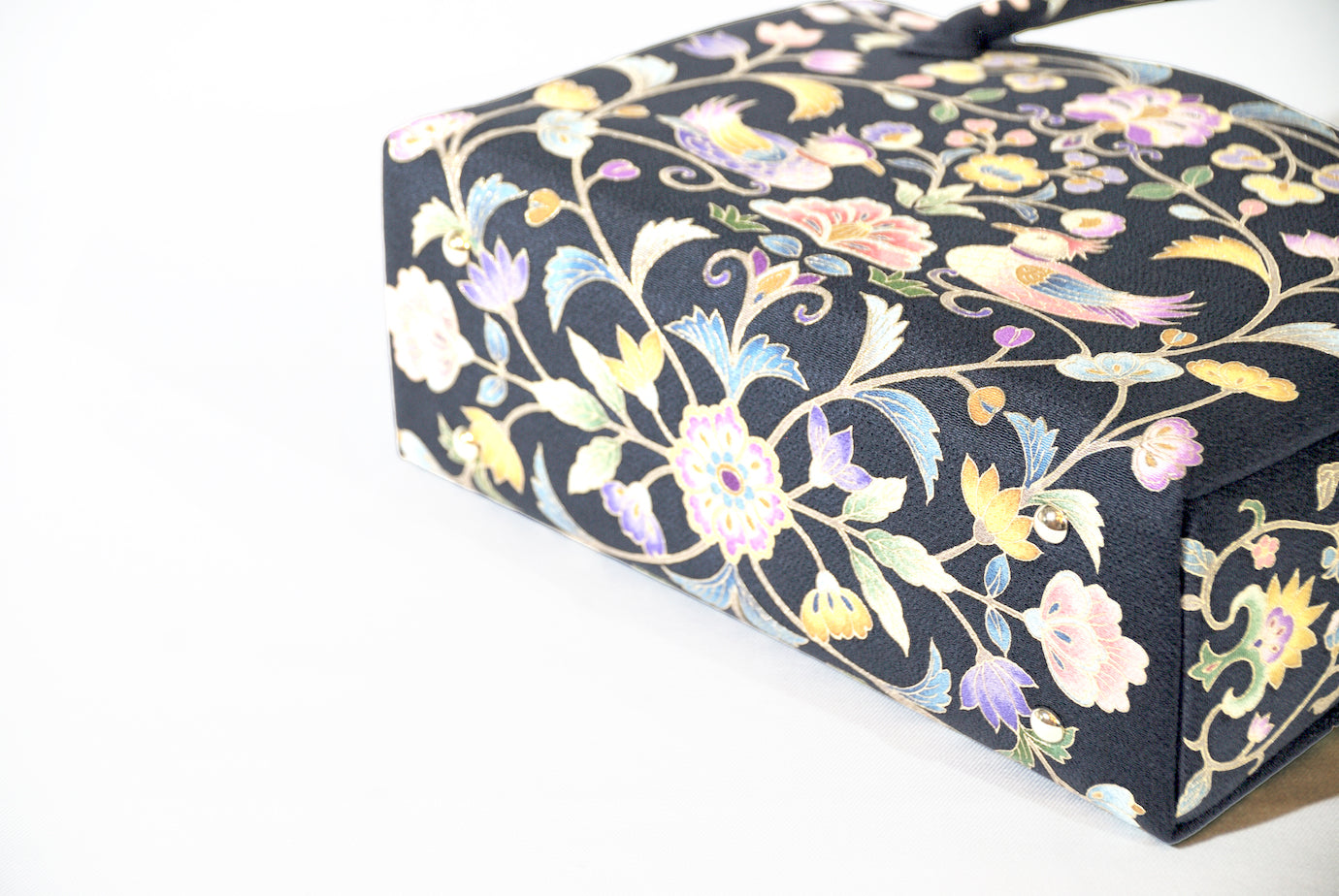 岡重 利休バッグ / 蓬莱袋 正絹