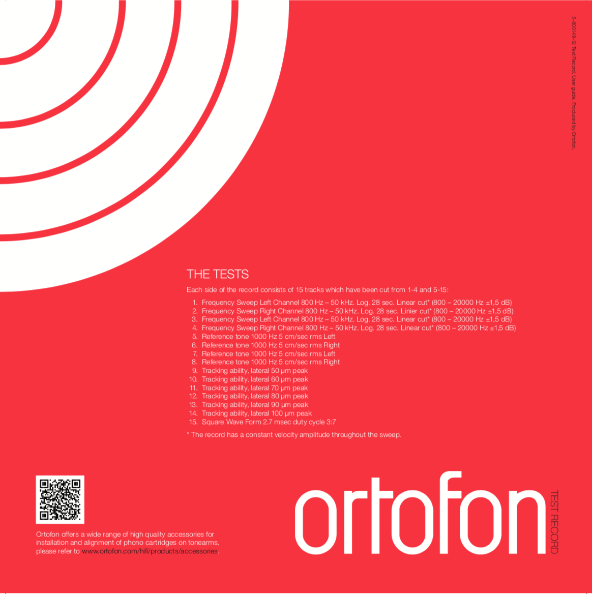 TEST RECORD – Ortofon OFFICIAL ONLINE SHOP