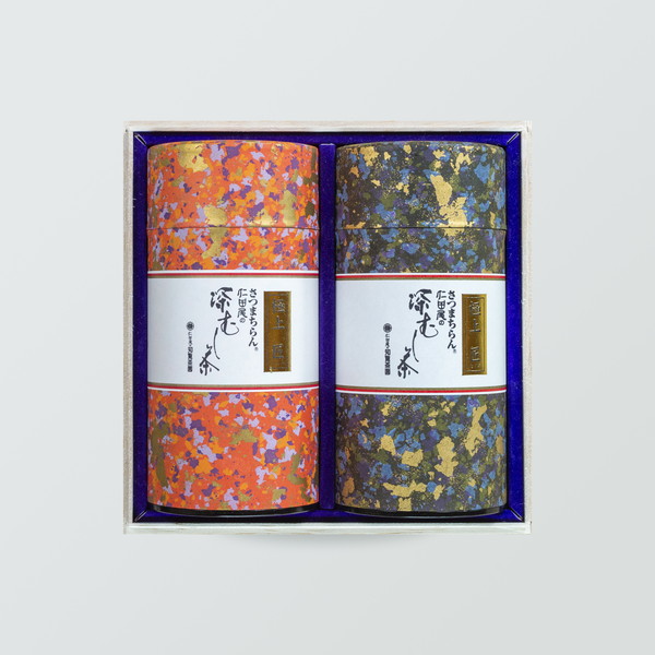 仁田尾の知覧茶園 / 金-100 深むし茶 ［極上 匠］ 130g×2缶 木箱入り