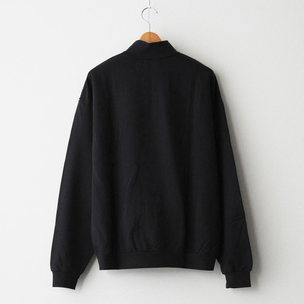 ELASTIC HIGH GAUGE SWEAT HALF ZIP P/O #INK BLACK [A26SP01NU] – ciacura