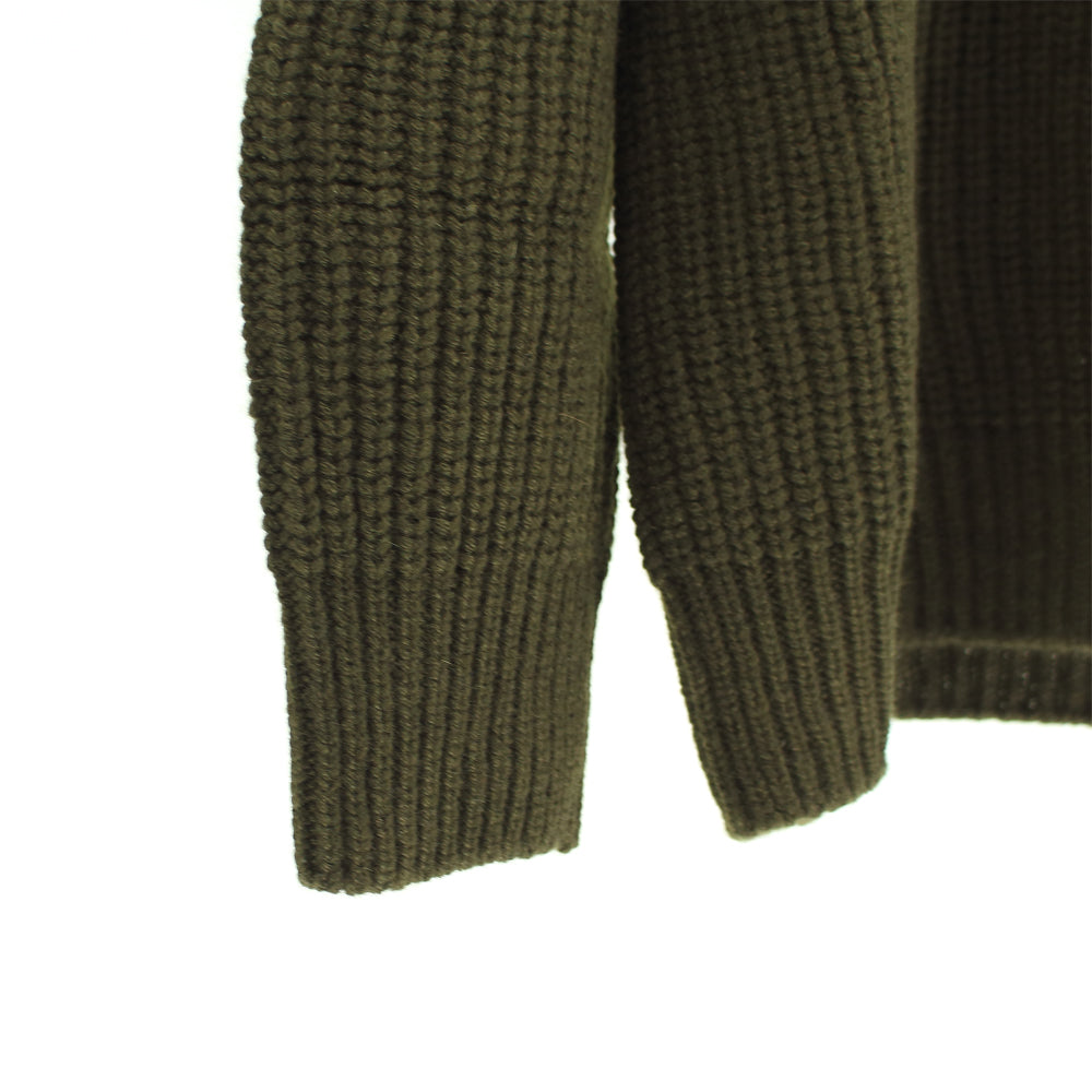 日本製】ピュアカシミヤ ホールガーメント ラグラン 畦編みクルー