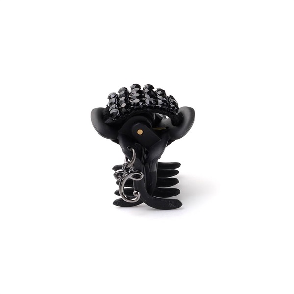 ダブルクリスタルメッシュ ホイップクリップ 2個セット(ブラック