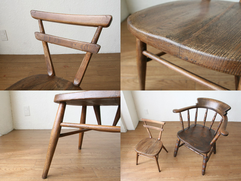 アーコールErcolスクールチェア イエロードット｜アンティーク家具